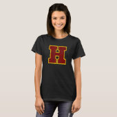 Crimson Red Yellow Letter H Team Font Monogram Dis Tシャツ (正面フル)