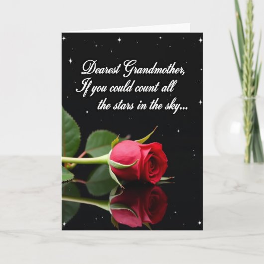 Crimson Rose Grandmothers Day Card カード (正面)