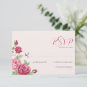 Crimson Rose Wedding RSVP Card (スタンド正面)
