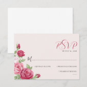 Crimson Rose Wedding RSVP Card (正面/裏面)