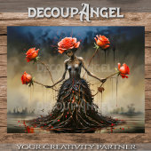 Crimson Roses Rising Decoupage 薄葉紙