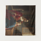 Crimson & Sapphire Whispers: Victorian Mother and  タペストリー (正面(横))