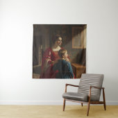 Crimson & Sapphire Whispers: Victorian Mother and  タペストリー (インサイチュ)