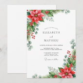 Crimson Striking Winter Wedding 招待状 (正面/裏面)