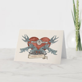 Crimson Submarine Silver Dolphin Greeting Card カード