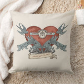 Crimson Submarine Silver Dolphin Throw Pillow クッション (ブランケット)