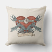 Crimson Submarine Silver Dolphin Throw Pillow クッション (正面)