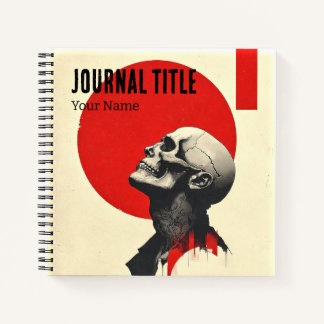 Crimson Sun Skull Journal — Custom Name & Title ノートブック
