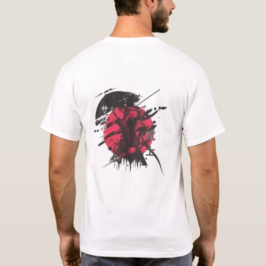 Crimson Sun Warrior Graphic Tee Tシャツ (裏面)