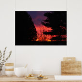 Crimson Sunrise Over Hubbell, Michigan ポスター (キッチン)