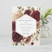 Crimson Tawny Vignette Wedding 招待状 (スタンド正面)