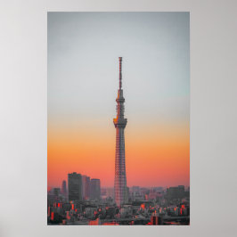 Crimson Tower: Tokyo Skytree at Dusk ポスター