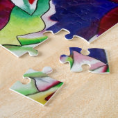 Crimson tropical Singapore Orchids flower art ジグソーパズル (側面)