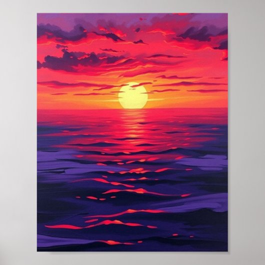 "Crimson Twilight Serenity" - Original Digital Pai ポスター (正面)