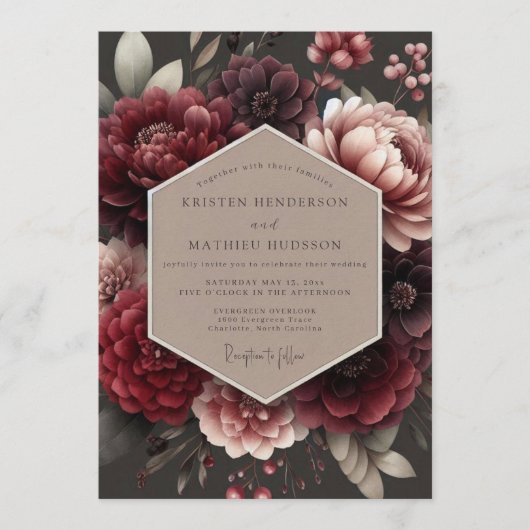Crimson Velvet Wedding 招待状 (正面)