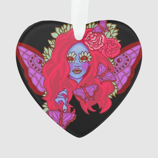 Crimson Violet Butterfly Fairy Ornament オーナメント (裏面)