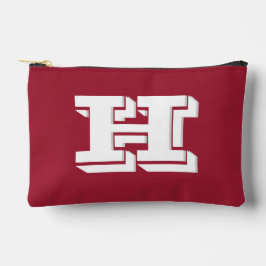 Crimson White School Varsity Letter Block Monogram アクセサリーポーチ