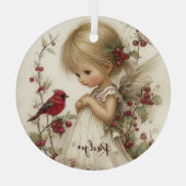 Crimson Wings and Winter Wishes ガラスオーナメント (裏面)