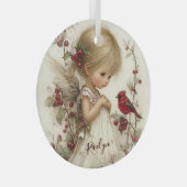 Crimson Wings and Winter Wishes ガラスオーナメント (正面右)