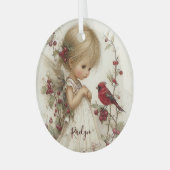 Crimson Wings and Winter Wishes ガラスオーナメント (正面左)