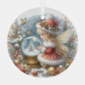 Crimson Wonder in Winter’s Glow ガラスオーナメント (裏面)