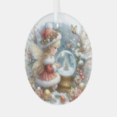 Crimson Wonder in Winter’s Glow ガラスオーナメント (正面左)