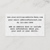 Crinkled作家上のライターレトロタイプライター紙 名刺 (裏面)