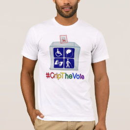 #CripTheVoteのTシャツ、男性へ白 Tシャツ