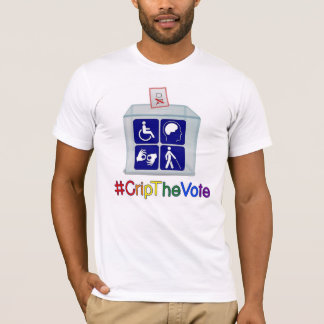 #CripTheVoteのTシャツ、男性へ白 Tシャツ