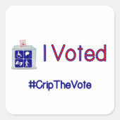 #CripTheVote私は小さなステッカー(正方形)を投票した スクエアシール (正面)