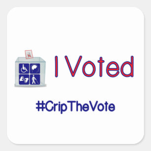 #CripTheVote Iは小さいステッカーを(正方形)投票しました スクエアシール