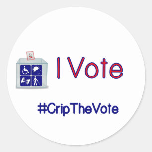#CripTheVote I VOTEスタンプ(丸)の大きい ラウンドシール
