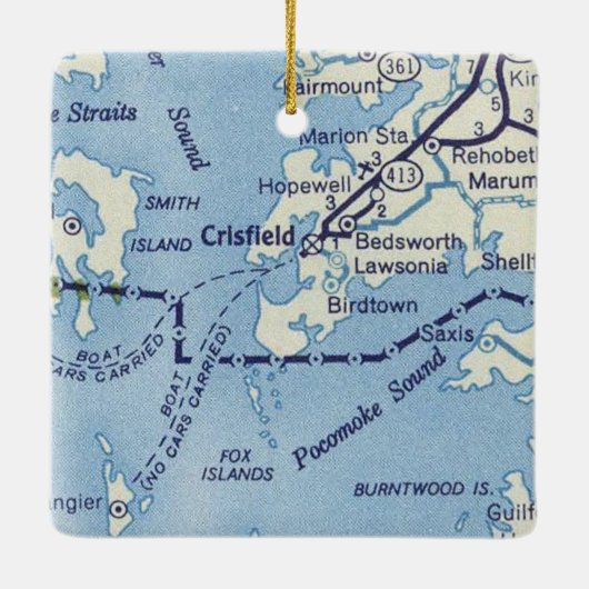 Crisfield MDヴィンテージマップ セラミックオーナメント (裏面)