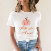 Crisp Air, Don't Care Pink Pumpkin Cute Fall Tシャツ