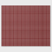 Crisp White and Maroon Fine Line Tartan ラッピングペーパー (フラット)