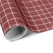 Crisp White and Maroon Fine Line Tartan ラッピングペーパー (ロールコーナー)