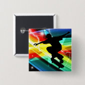 Crissの十字の稲妻のスケートボーダー 缶バッジ (正面&裏面)