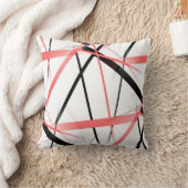 Crissは白の珊瑚および黒のストライプを交差させました クッション (ブランケット)