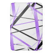 Crissは白の薄紫そして黒のストライプを交差させました バスマット (正面縦)