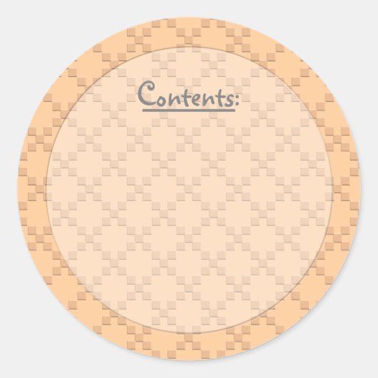 CrissCrossテクスチャUピックカラー/食品保存ラベル ラウンドシール (正面)