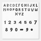 Crisscross Numbers | 太字の黒い数字アート 壁紙 (正面)