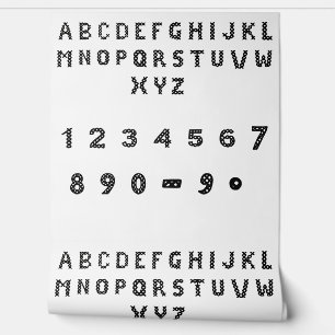 Crisscross Numbers 太字の黒い数字アート 壁紙