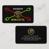 Crisscross Power Plugs Electrician Service 名刺 (正面/裏面)