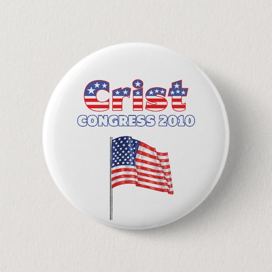 Cristの愛国心が強い米国旗2010の選挙 缶バッジ (正面)