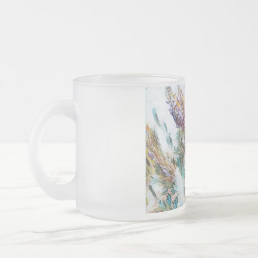 Cristal flower mug ♡ Taza de vidrio flores  フロストグラスマグカップ (左)