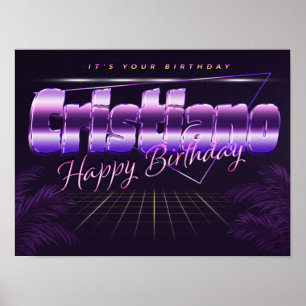 Cristiano Name Vorname retro Poster Geburtstag ポスター