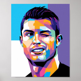 Cristiano Ronaldo in WPAP Style Wall Art Poster  ポスター