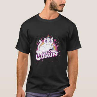 Cristina Adorable Name With Beautiful Caticorn Tシャツ