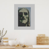 Cristo Redentor顔- RJ City ポスター (キッチン)