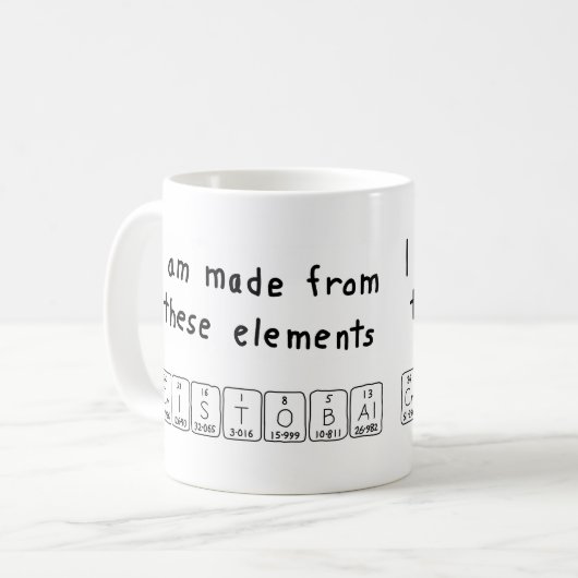 Cristobalの周期表の名前のマグ コーヒーマグカップ (正面左)